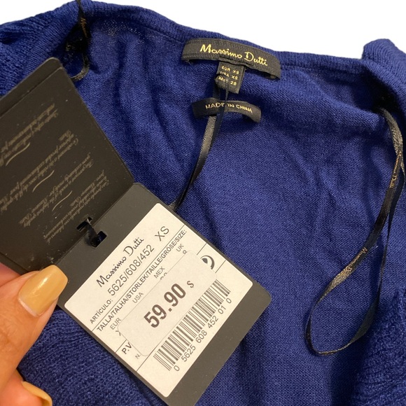 Massimo Dutti, Navy blue Wool blend sweater, XS, NWT $50 - Picture 5 of 6
